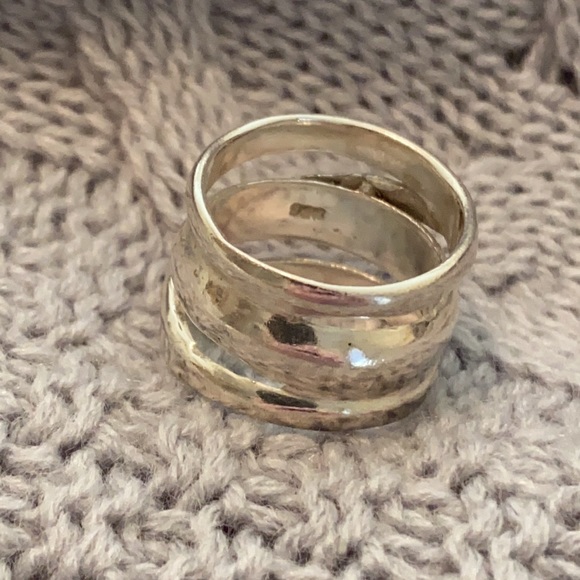 Sterling Silver .925  Overlapped Bands Ring - Picture 2 of 5